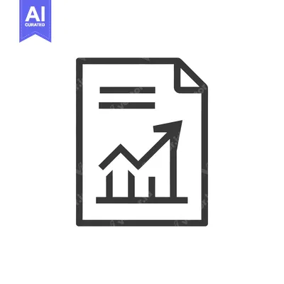 Aset desain premium: Ascending Graph on Document Icon, Business Growth Concept, Isolated on