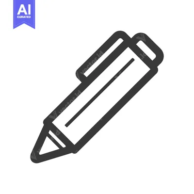 Aset premium populer: Stylized Pen Icon: Bold Outline on White Background