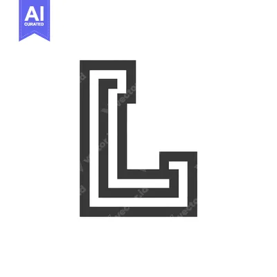 Premium design asset: Geometric "L" Letter Design: Modern, Minimalist, Maze-Like, Dark Gray