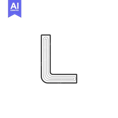 Minimalist Letter L Design with Parallel Lines and Rounded Corners