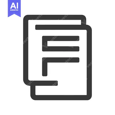 Premium design asset: Minimalist Document Icon: Stacked Papers with Rounded Corners and Text