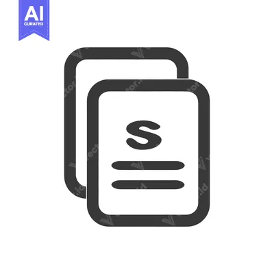 Aset premium populer: Stacked Documents Icon with 'S' Symbol, Rounded Corners, Minimalist De