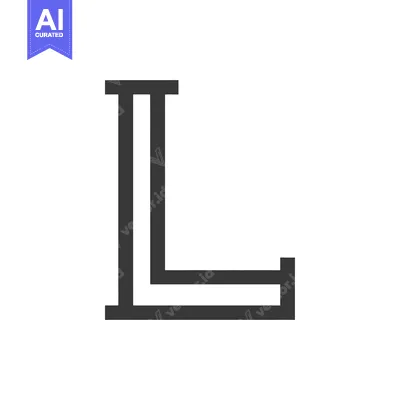 Aset premium populer: Minimalist Letter L: Bold, Double-Lined Graphic Design on White Backgr