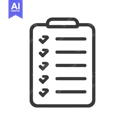 Minimalist Checklist Icon with Checkmarks and Lines on White Backgroun