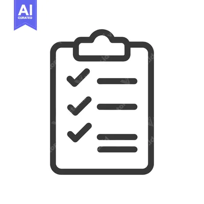 Completed Checklist Icon: Dark Gray Clipboard with Checkmarks and Line