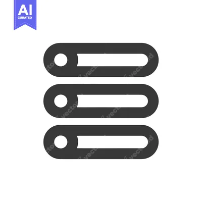 Premium design asset: Three Horizontal Bars with Rounded Ends: List Icon Graphic