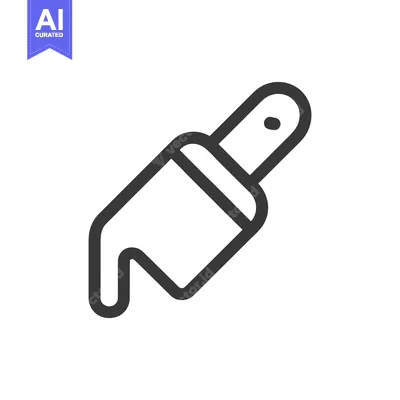 Aset premium populer: Minimalist Outline Icon of a Soldering Iron on White Background