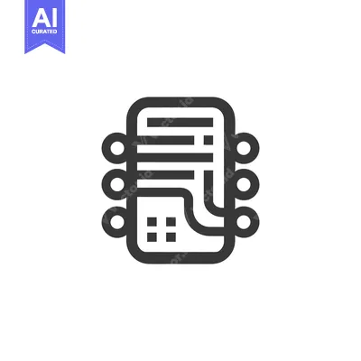 Popular premium asset: Minimalist Circuit Board Icon with Rounded Edges and Circular Connecto