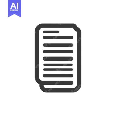 Premium design asset: Stacked Document Icon with Rounded Edges and Text Lines