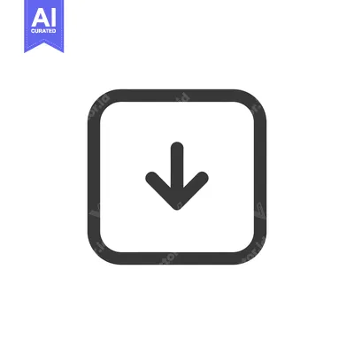 Premium design asset: Download Icon: Simple Arrow in Rounded Square Frame, Minimalist Design