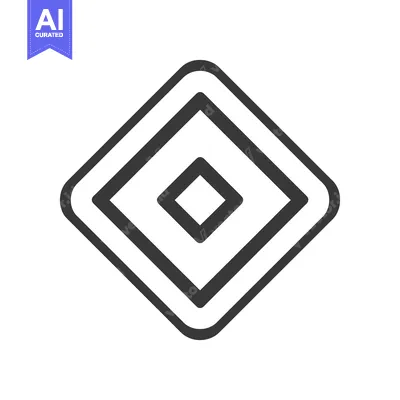 Minimalist Diamond Shape: Geometric Design with Rounded Corners and Ne