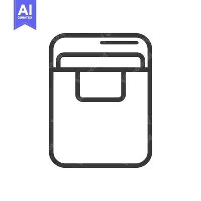 Popular premium asset: Minimalist Outline Icon of a Handbag with Rounded Corners on White