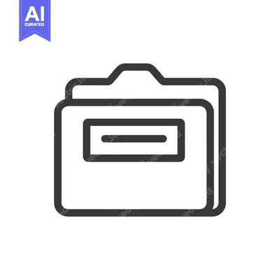 Aset premium populer: Minimalist Folder Icon: Clean Line Art for Data Storage and Organizati