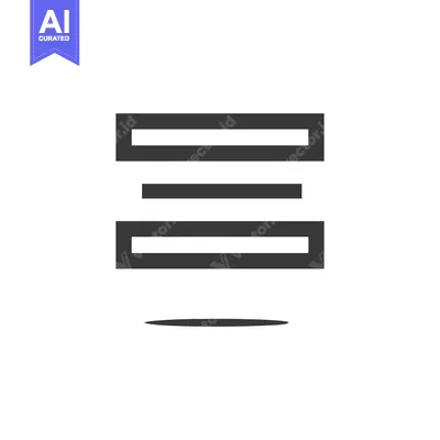 Premium design asset: Minimalist Icon: Three Horizontal Bars with Subtle Shadow on White Bac