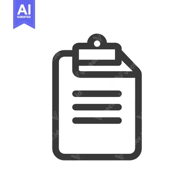 Aset desain premium: Minimalist Clipboard Icon: Black Outline on White Background, Simple D