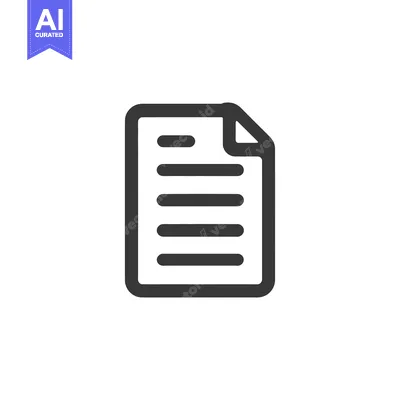 Aset desain premium: Minimalist Document Icon: Rounded Edges, Simple Lines, Modern Design