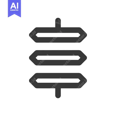 Aset desain premium: Three Stacked Hexagons with Connecting Lines, Minimalist Design