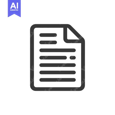 Aset desain premium: Simple Dark Gray Document Icon with Folded Corner on White Background