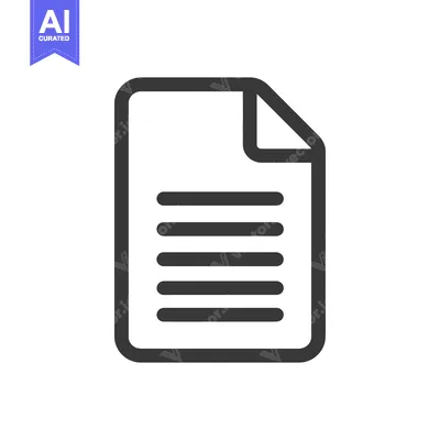 Aset premium populer: Simple Black and White Document Icon with Rounded Corners and Lines