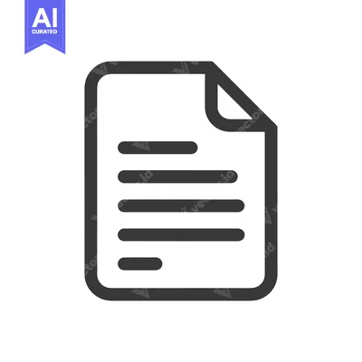 Aset desain premium: Document Icon: Minimalist Design with Rounded Corners and Text Lines
