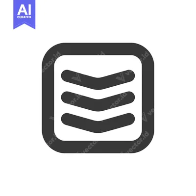 Chevron Arrows in Rounded Square Frame, Minimalist Icon Design