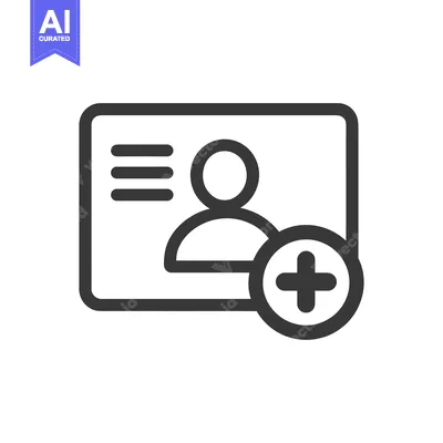 Premium design asset: Add New User Icon: Profile Card with Plus Sign Symbol