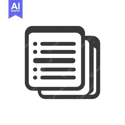 Aset desain premium: Stacked Documents Icon with List and Rounded Corners in Dark Gray