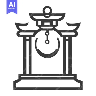 Aset premium populer: An iconic simple depiction of an eastern inspired structure