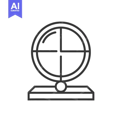 A simple black and white target reticle instrument icon on a stand