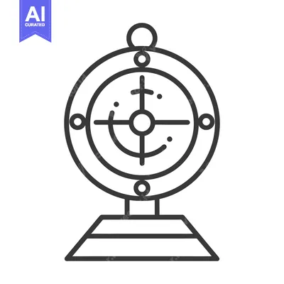 Popular premium asset: An illustrated compass device with circle target and base stand