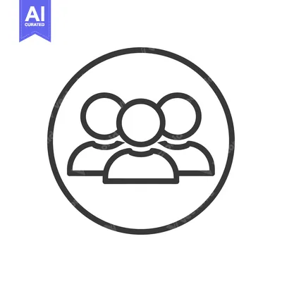 Aset premium populer: Group Icon: Minimalist Line Art of Three People in Circle