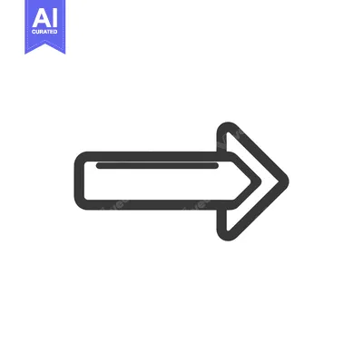Aset desain premium: Bold Outline Arrow Pointing Right on White Background