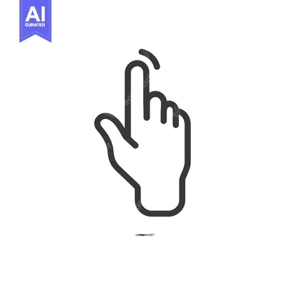 Premium design asset: Minimalist Hand Icon: Tap or Touch Gesture with Finger Movement