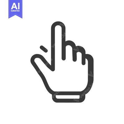 Premium design asset: Minimalist Hand Cursor Icon with Pointing Finger on White Background
