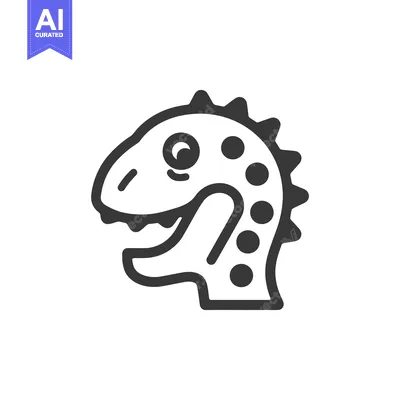 Popular premium asset: A simple illustration of a dinosaur head with sharp spikes
