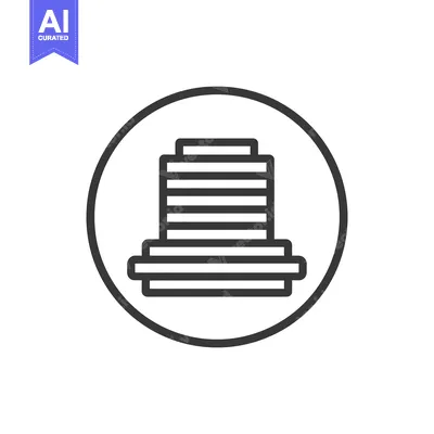 Aset desain premium: Minimalist Icon of a Multi-Layered Structure within a Circle