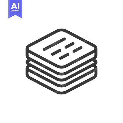 Aset desain premium: Stacked Document Icon: Isometric Outline Style for Interface Design