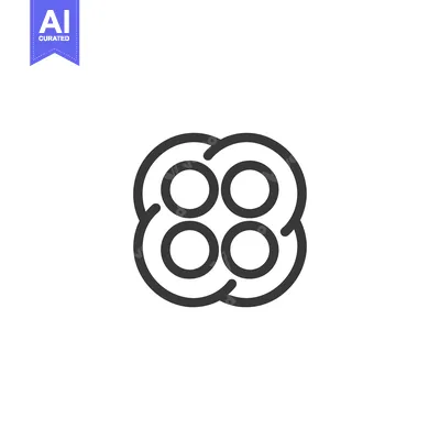 Aset premium populer: Four Circles Connected in a Loop Design