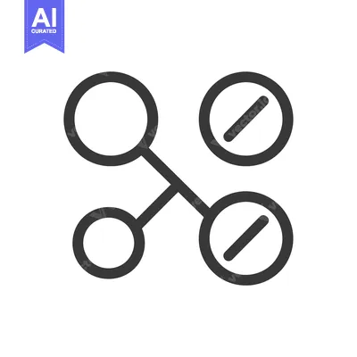 Aset premium populer: Four Circles Connected with Lines Icon