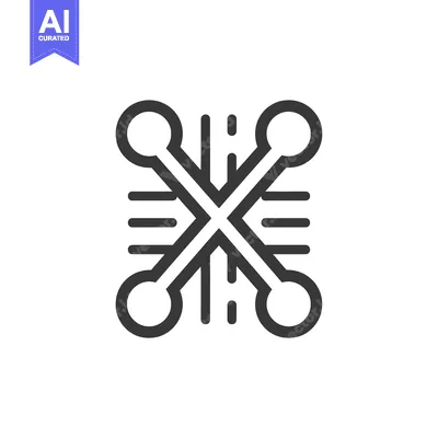 Aset premium populer: Four Circular Nodes Connected by Lines Forming an X Shape