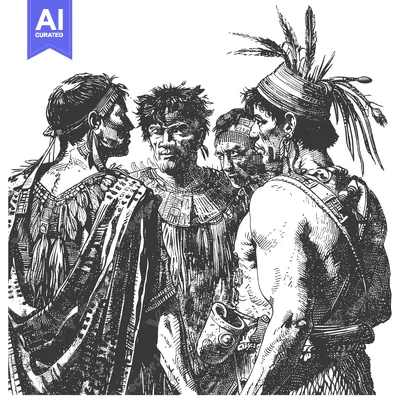 Four Indigenous People in Traditional Attire