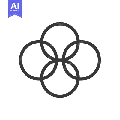 Aset premium populer: Four Interlocking Circles Forming a Geometric Pattern