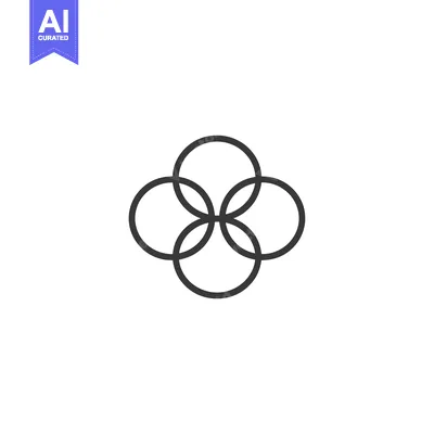 Aset desain premium: Four Intersecting Circles Abstract Design