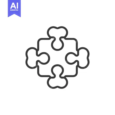 Popular premium asset: Four-piece puzzle icon outline