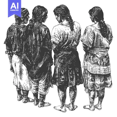 Popular premium asset: Four Women in Traditional Clothing Standing Together