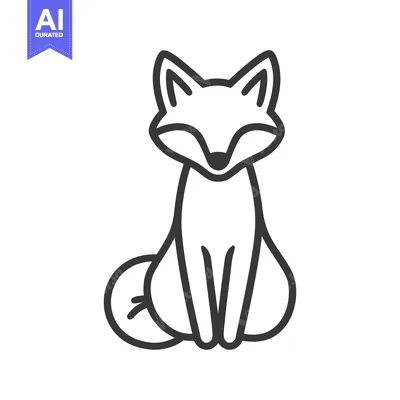 Popular premium asset: A simplified black and white line drawing of a fox