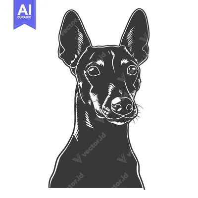 Premium design asset: A detailed monochrome image of a dog looking forward