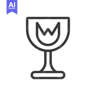 Aset premium populer: Fragile Symbol with a Wine Glass Shape and a "W" Inside