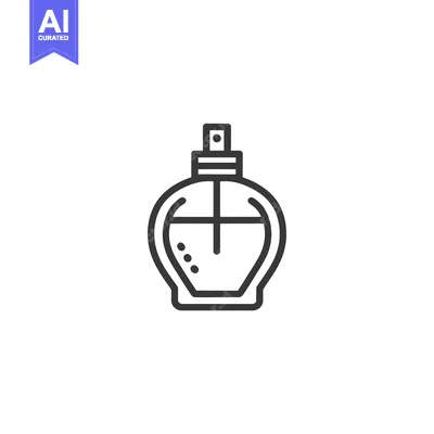 Aset desain premium: Elegant Perfume Bottle Outline: Minimalist Beauty Icon