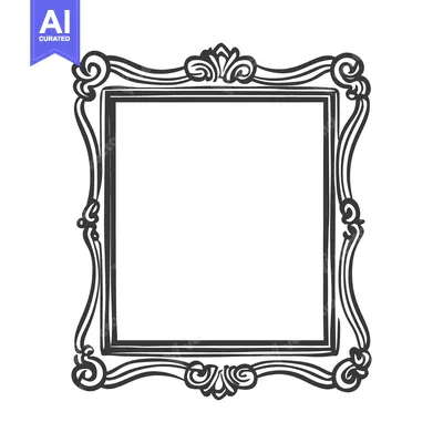 Aset premium populer: A Decorative Rectangular Frame Border With Ornamental Swirl Designs